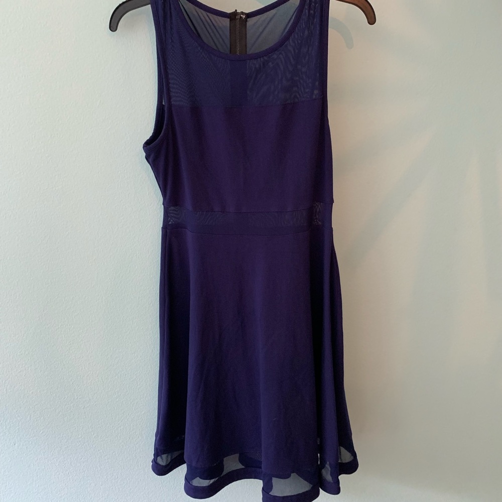 Express mesh cutout purple/blue dress worn once - Picture 1 of 2